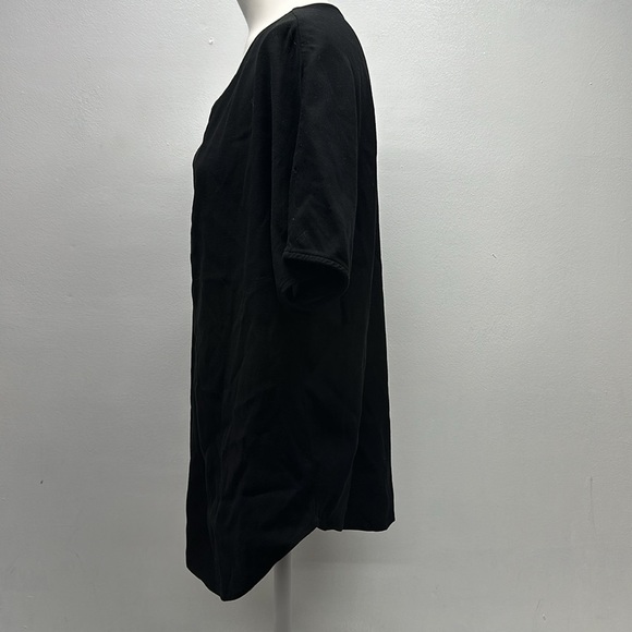 Universal Standard Mackaya Blouse Top Short Sleeve Luxe Twill Knot Black Size 14 - Picture 5 of 9